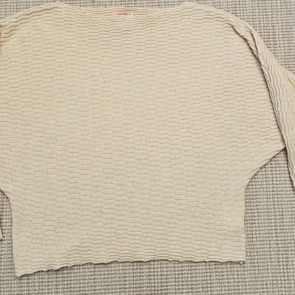 Cream Textured Women's Sweater
